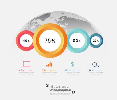 Modern Infographic şablonları iş vektör çizim için