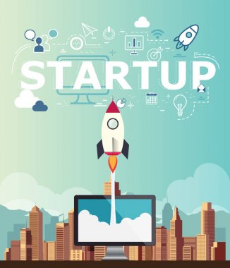 Başlangıç ortamı için bilgisayarda Rocketship.