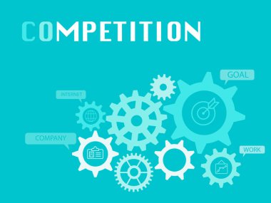 Rekabet grafik illüstrasyon iş kavramı için