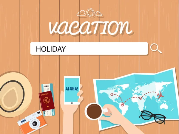 Διακοπές αναζήτηση γραφική απεικόνιση για διακοπές. — Διανυσματικό Αρχείο