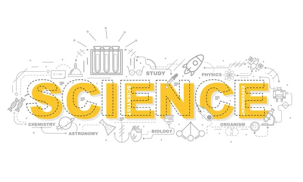 Concepto de diseño de banner de sitio web de ciencia de la palabra . — Archivo Imágenes Vectoriales