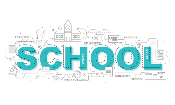 Design Concept van Word School Website Banner. — Stockvector