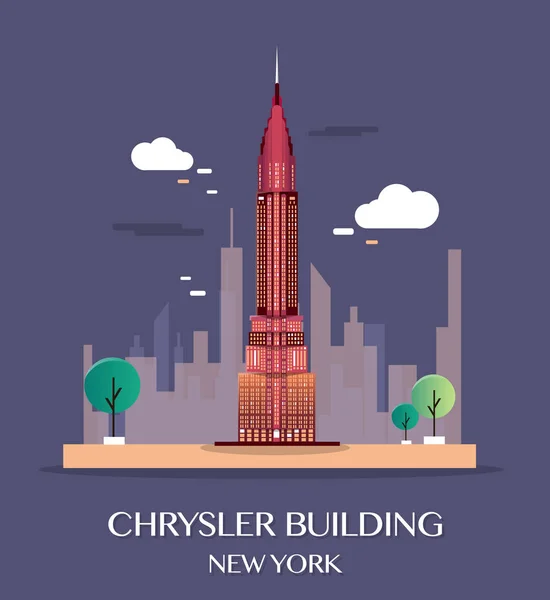 Chrysler Binası yeni York.Vector illüstrasyon. — Stok Vektör