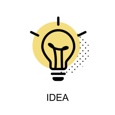 Fikir ampul Grafik Icon.Vector illüstrasyon