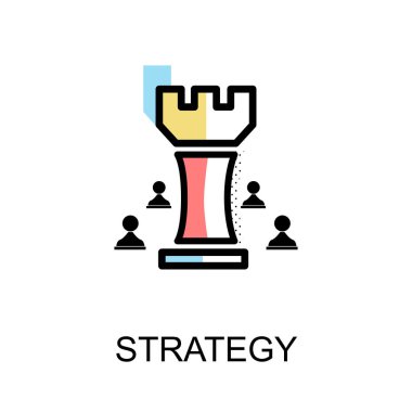 Strateji satranç Grafik Icon.Vector illüstrasyon