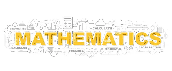 Creative Illustration of Mathematics with Line Icon — стоковый вектор