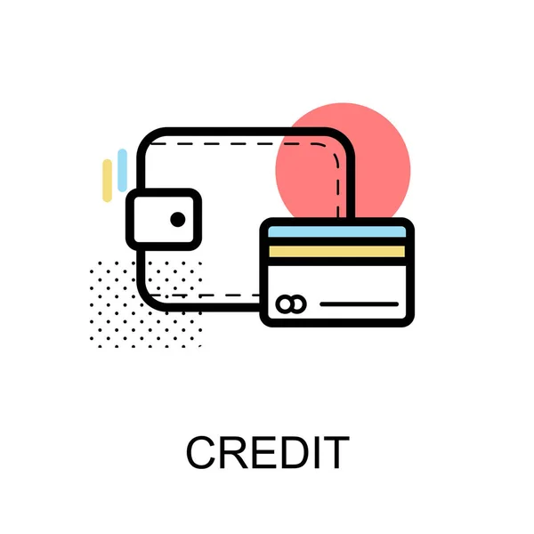 Illustrazione grafica della carta di credito Icon.Vector — Vettoriale Stock