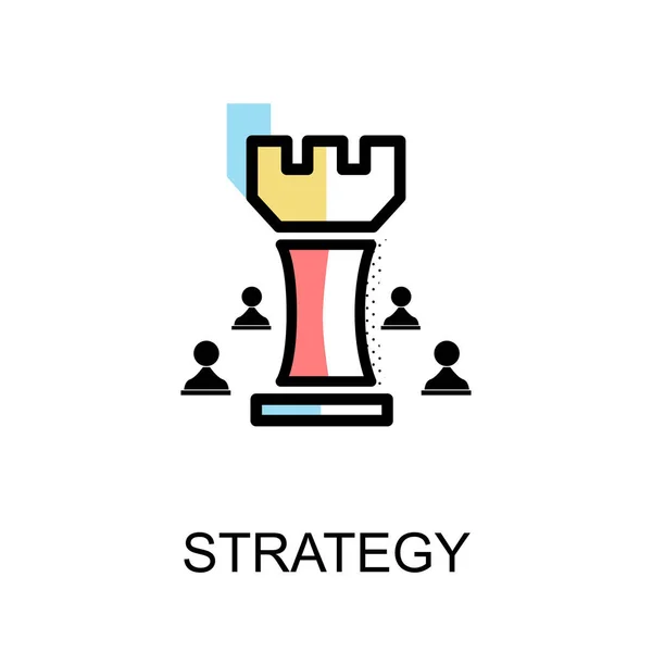 Estratégia de Xadrez Gráfico Icon.Vector Ilustração —  Vetores de Stock