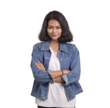 İzole üzerinde beyaz arka plan ayakta kadın