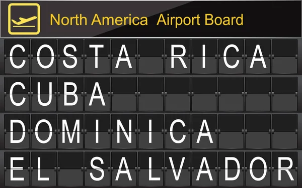 Kuzey Amerika ülke Havalimanı kurulu bilgi — Stok Vektör
