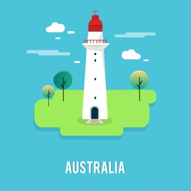 Cape du Couedic lighthouse beautiful place in Australia illustra