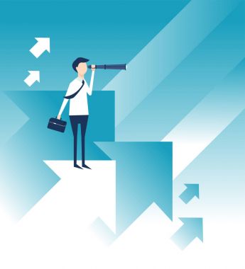 Bir iş adamı için vizyon gelecekte görünüyor