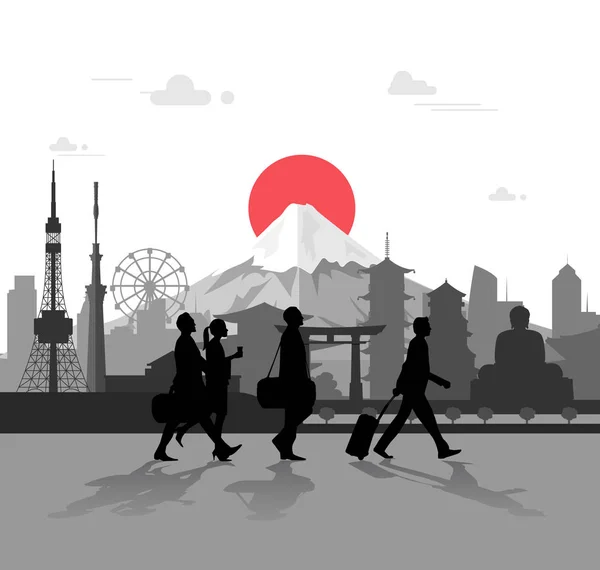 Homme d'affaires marche pour voyager — Image vectorielle