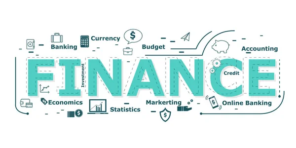 Finans kelime desigh.vector illüstrasyon — Stok Vektör