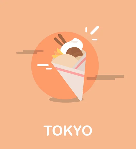 Delicioso sorvete sobremesa tokyo ilustração design — Vetor de Stock