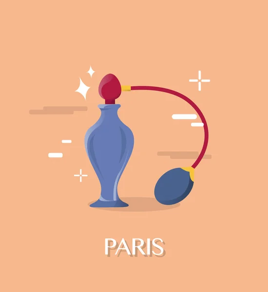 パリの Franch イラスト デザインの偉大な香水 — ストックベクタ