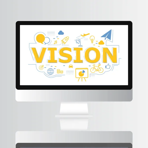 Vision icon on computer screen illustration