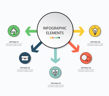 Infographic tasarımı ile beyaz background.ve iş için simge