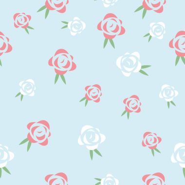 Kırmızı ve beyaz güller sorunsuz vektör desen dsign