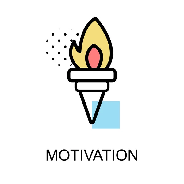 Motivationicône avec torche sur fond blanc illustration desig — Image vectorielle