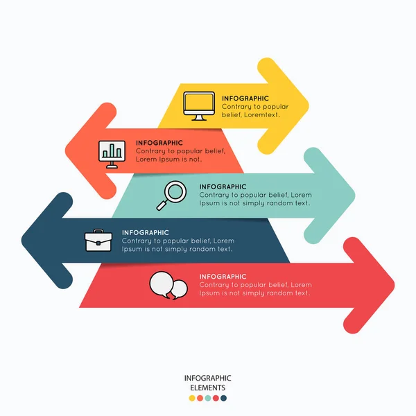 Infographie avec des icônes pour les entreprises sur fond blanc — Image vectorielle