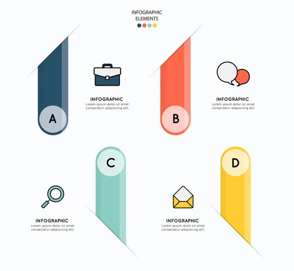 Infografica e icone per le imprese su sfondo bianco — Vettoriale Stock