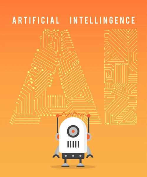 Inteligencia artificial e ilustración moderna de robots design.vec — Vector de stock