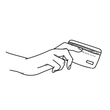 ATM kartı beyaz arka plan üzerinde serbest çizim şekil