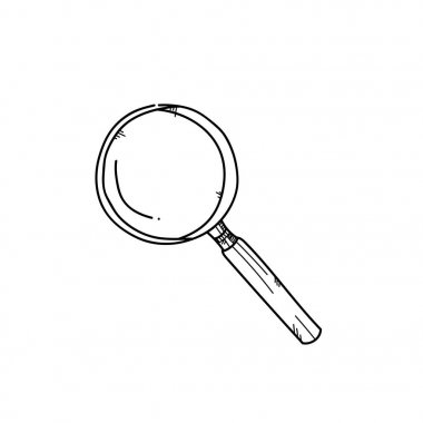 Cam resimde beyaz arka plan üzerinde çizim freehand büyütmek