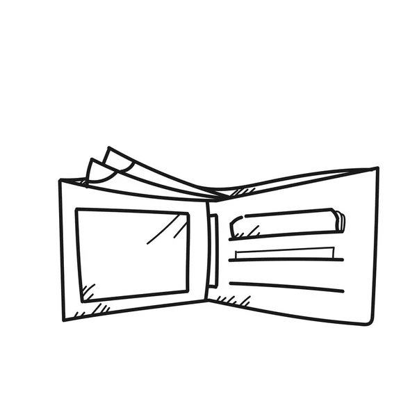 Brieftasche mit Geld freihändig Zeichnung Illustration auf weißem Backgro — Stockfoto