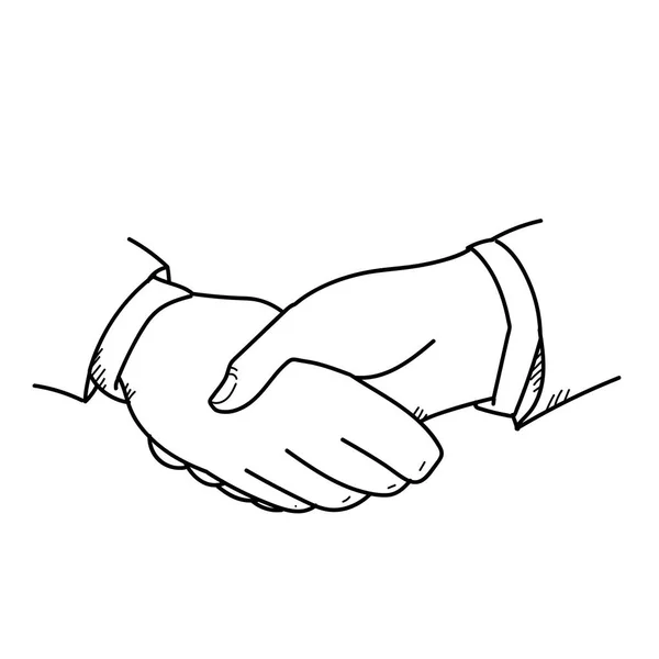 Shaking hand freehand for busniess drawing illustration — Stock Photo, Image
