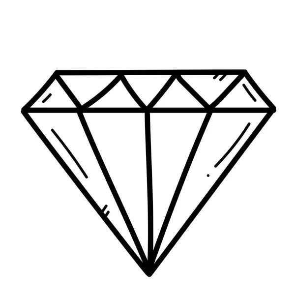 Diamante desenho à mão livre ilustração no fundo branco — Fotografia de Stock