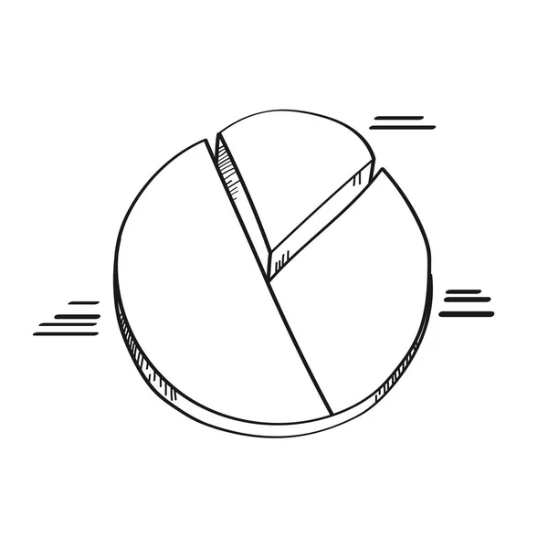 Pie diagrammet för företag freehand ritning illustration — Stockfoto