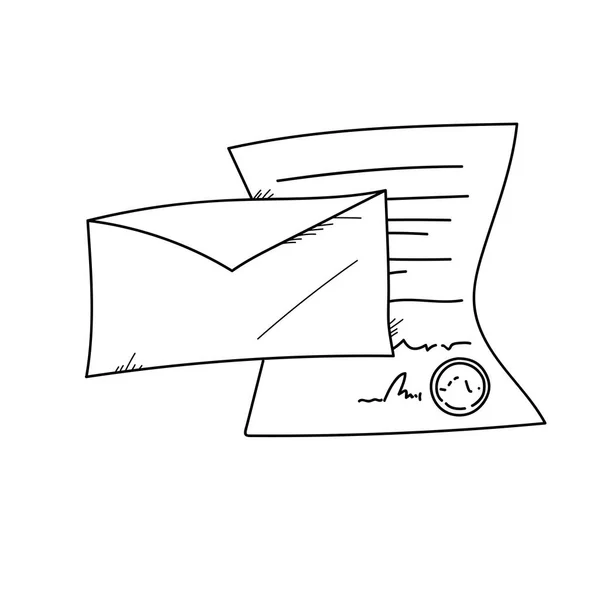 Letter and envelope freehand drawing illustration — Stock Photo, Image