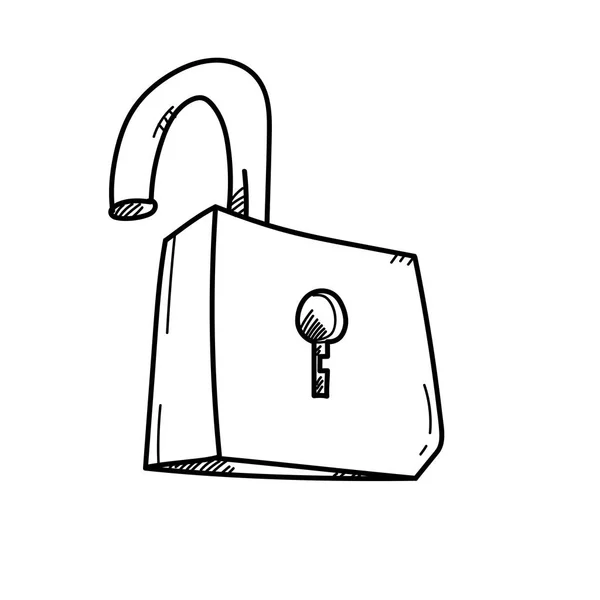 Unlock for achieving goal freehand drawing illustration — Stock Photo, Image