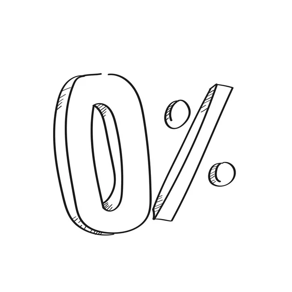 Noll procent för diskontering freehand ritning illustration — Stockfoto