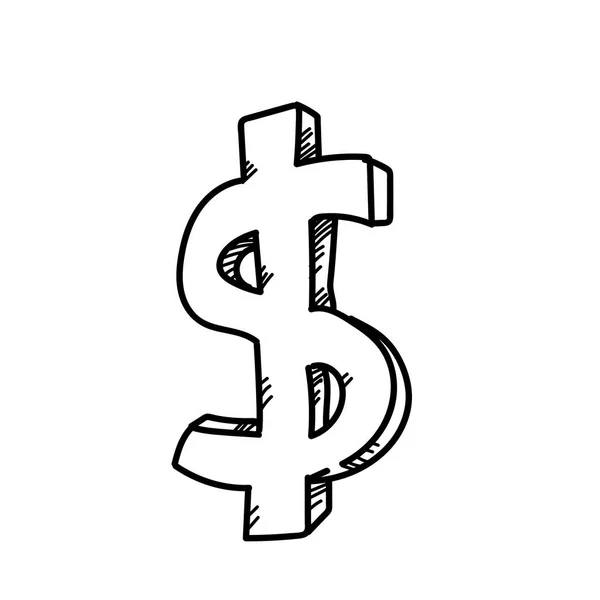 Moneda del dólar para el intercambio ilustración dibujo a mano alzada — Foto de Stock
