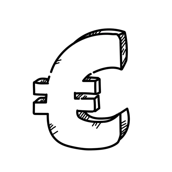 欧元货币交换徒手绘图图 — 图库照片