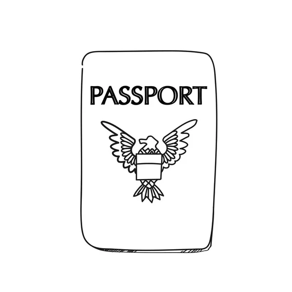 America passaporto illustrazione su uno sfondo bianco. nero e wh — Foto Stock