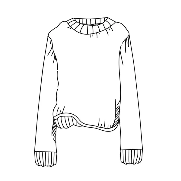 Knitting sweater illustration on white background.Black and whit — Stock Photo, Image