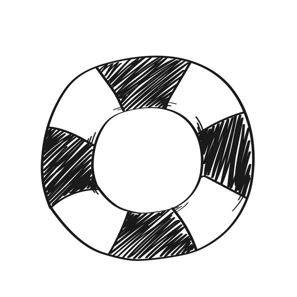 Life Ring Illustration auf weißem Hintergrund. Schwarz-weißer Spalt — Stockfoto