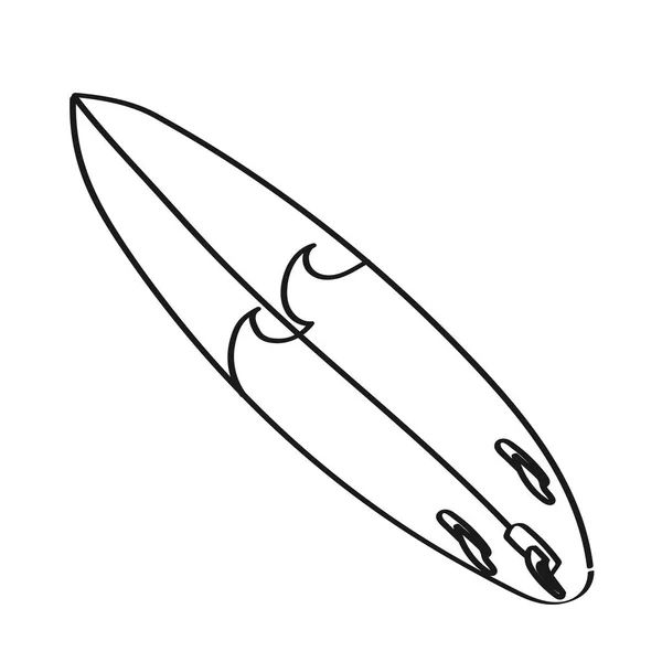 Surfovací prkno ilustrace na bílém pozadí. Černá a bílá col — Stock fotografie