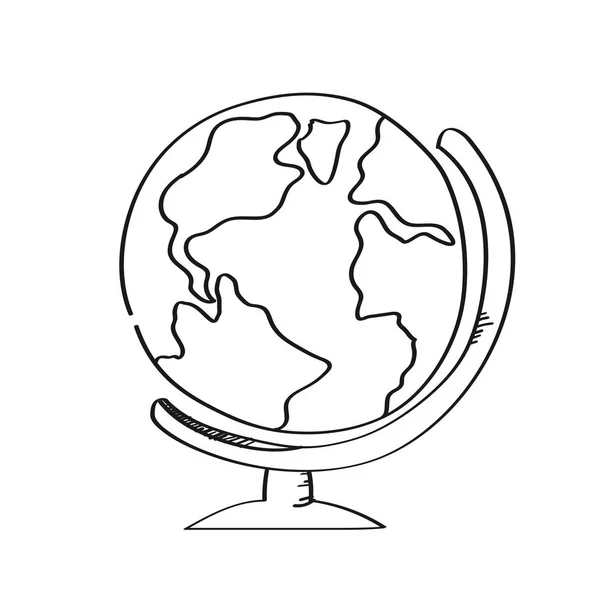 Ilustração do globo no fundo branco.Lin preto e branco da cor — Fotografia de Stock