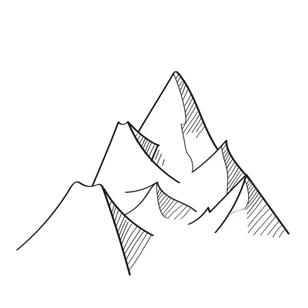 Illustration haute montagne sur fond blanc.Noir et blanc c — Photo