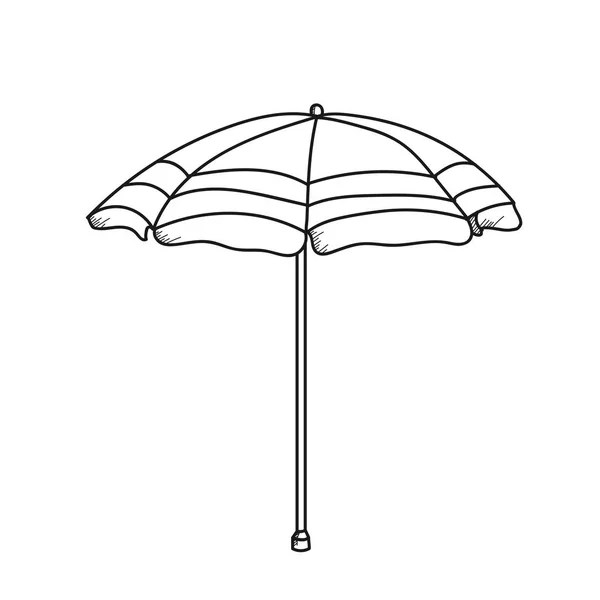 Esernyő illusztráció egy fehér háttér. Fekete-fehér szín — Stock Fotó