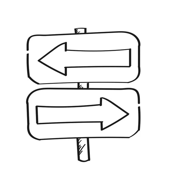 Direzione freccia simbolo cartello stradale su sfondo bianco — Foto Stock