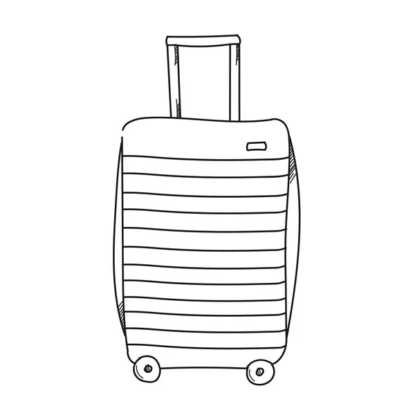 Luggage illustration on a white background.Black and white color — Stock Photo, Image