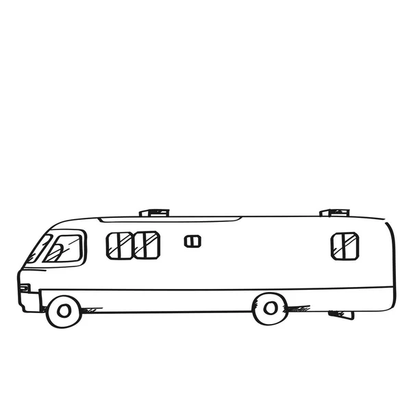 Van illustration on a white background.Black and white color lin — Stock Photo, Image