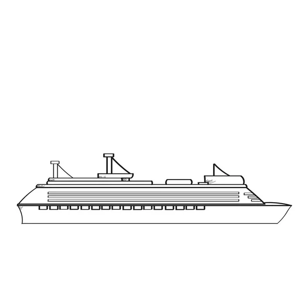 Ship illustration on a white background.Black and white color li — Stock Photo, Image