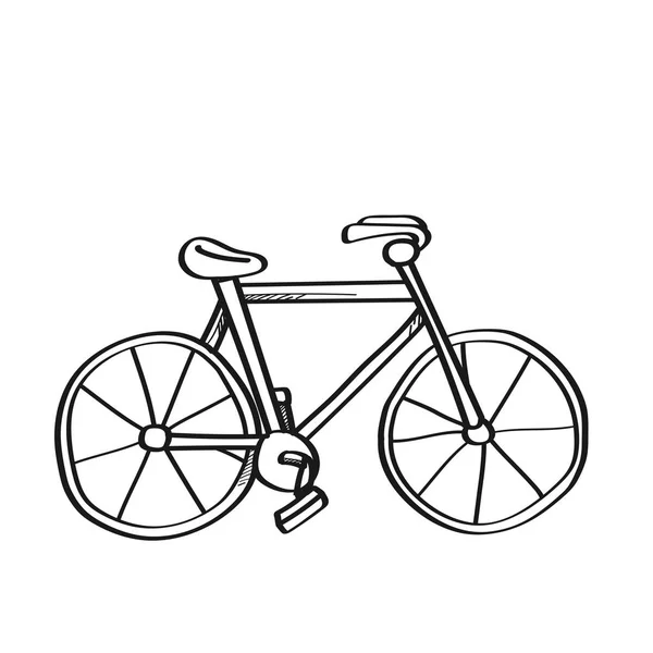 Ilustração de bicicleta em um fundo branco.Cor preta e branca — Fotografia de Stock